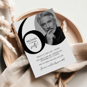 Modern zwart-wit 60e foto verjaardagsfeestje kaart