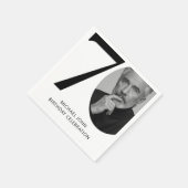 Modern zwart-wit 70e foto verjaardag servet (Hoek)