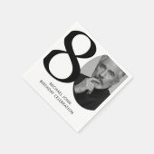 Modern zwart-wit 80e foto verjaardag servet (Hoek)