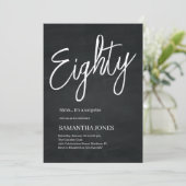 Modern Zwart-wit 80ste verjaardagsfeestje Kaart (Staand voorkant)