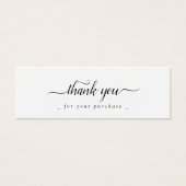 modern zwart-wit | aangepaste logo bedankt mini visitekaartjes (Voorkant)