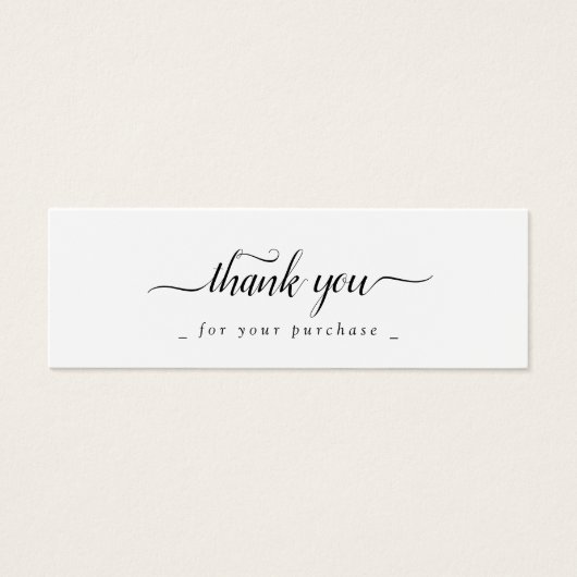 modern zwart-wit | aangepaste logo bedankt mini visitekaartjes (Voorkant)