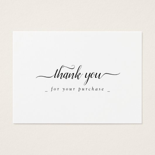 Modern zwart-wit | Aangepaste Logo Hartelijk dank Visitekaartje (Voorkant)