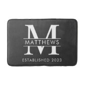 Modern zwart-wit, aangepaste monogram voor zwart-w badmat (Voorkant)