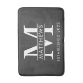 Modern zwart-wit, aangepaste monogram voor zwart-w badmat (Voorkant Verticaal)