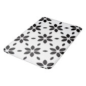 Modern zwart-wit abstract bloemmotief badmat (Gekanteld)