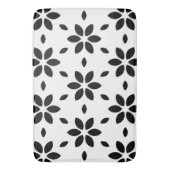 Modern zwart-wit abstract bloemmotief badmat (Voorkant Verticaal)