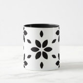 Modern zwart-wit abstract bloemmotief  mok (Midden)
