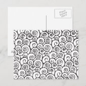 Modern zwart-wit Abstract cirkelpatroon Briefkaart (Voorkant / Achterkant)