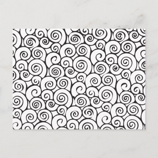 Modern zwart-wit Abstract cirkelpatroon Briefkaart (Voorkant)
