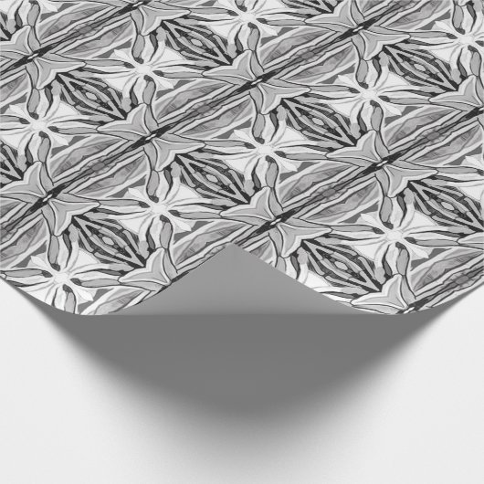 Modern zwart wit Abstract geometrisch patroon Cadeaupapier (Hoek)