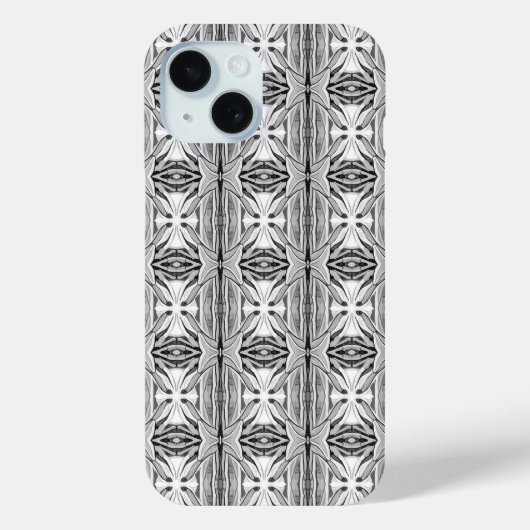 Modern zwart wit Abstract geometrisch patroon Case-Mate iPhone Case (Achterkant)