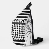 "Modern zwart & wit Abstract" gesneden naaizak Sling Bag (Rechterhoek)