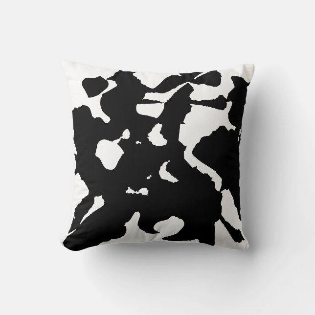 Modern zwart-wit Abstract hedendaags Kussen (Voorkant)