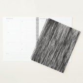 Modern zwart-wit abstract lijnpatroon planner (Display)