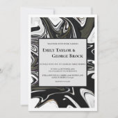 Modern zwart-wit Abstract minimalistisch huwelijk Kaart (Voorkant)