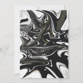 Modern zwart-wit Abstract minimalistisch huwelijk Kaart (Achterkant)