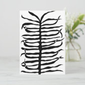 Modern Zwart Wit Abstract Palmschijfje Tropisch Save The Date (Staand voorkant)