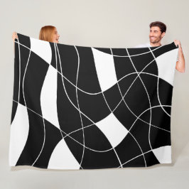 modern zwart-wit abstract patroon fleece deken