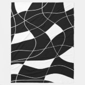 modern zwart-wit abstract patroon fleece deken (Voorkant)