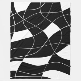 modern zwart-wit abstract patroon fleece deken