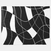 modern zwart-wit abstract patroon fleece deken (Voorkant (Horizontaal))