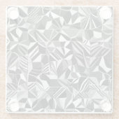 Modern zwart-wit Abstract patroon Glazen Onderzetter (Achterkant)