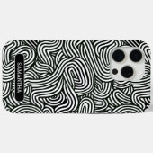 Modern zwart-wit Abstract patroon met naam Case-Mate iPhone Case (Achterkant (horizontaal))