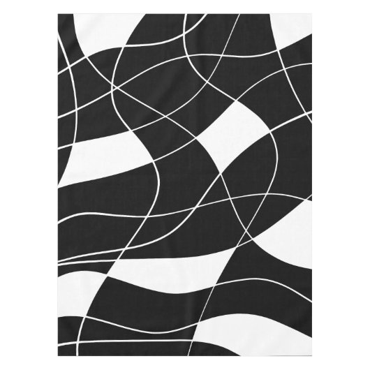 modern zwart-wit abstract patroon tafelkleed (Voorkant)