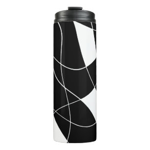 modern zwart-wit abstract patroon thermosbeker