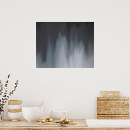 Modern zwart-wit Abstract Poster (Keuken)