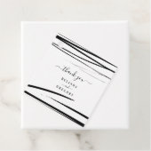 Modern Zwart Wit Abstract QR Code Wedding Bedankjes Labels (In situ)