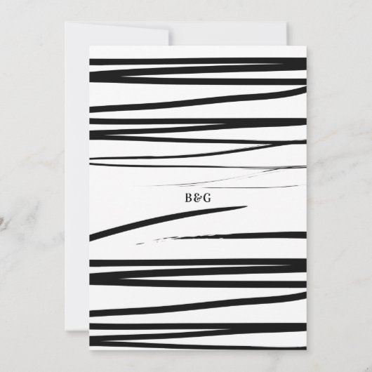 Modern Zwart Wit Abstract QR Code Wedding Bedankkaart (Achterkant)