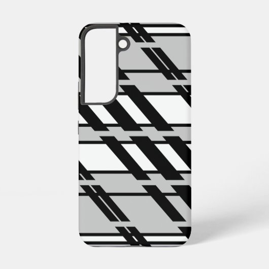 Modern zwart wit Abstract skyline patroon Samsung Galaxy Hoesje (Achterkant)