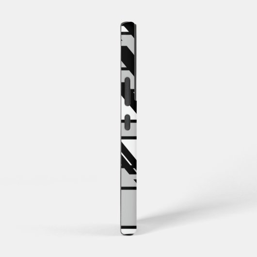 Modern zwart wit Abstract skyline patroon Samsung Galaxy Hoesje (Rechterkant)