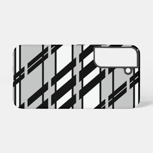 Modern zwart wit Abstract skyline patroon Samsung Galaxy Hoesje (Achterkant horizontaal)
