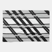 Modern zwart wit Abstract skyline patroon Theedoek (Horizontaal)