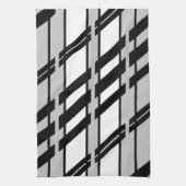 Modern zwart wit Abstract skyline patroon Theedoek (Verticaal)