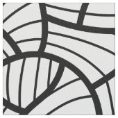 Modern Zwart & Wit Abstract Swirly Pattern Stof (Close Up)