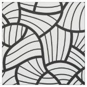 Modern Zwart & Wit Abstract Swirly Pattern Stof (Swatch)