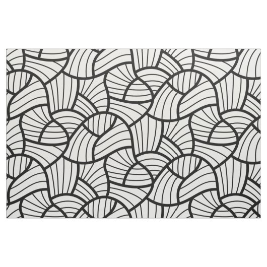 Modern Zwart & Wit Abstract Swirly Pattern Stof (Fat Quarter)