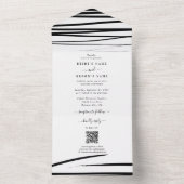 Modern zwart wit Abstracte bruiloft All In One Uitnodiging (Binnen)