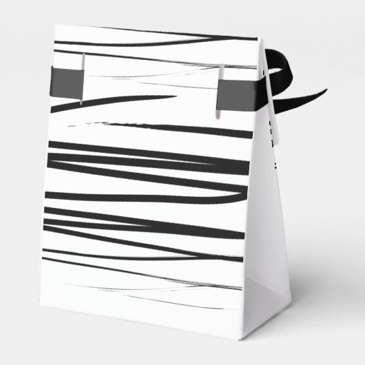 Modern zwart wit Abstracte bruiloft gunst Bedankdoosjes (Achterkant)