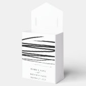 Modern zwart wit Abstracte bruiloft gunst Bedankdoosjes (Geopend)