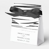 Modern zwart wit Abstracte bruiloft gunst Bedankdoosjes (Voorkant Zijde)
