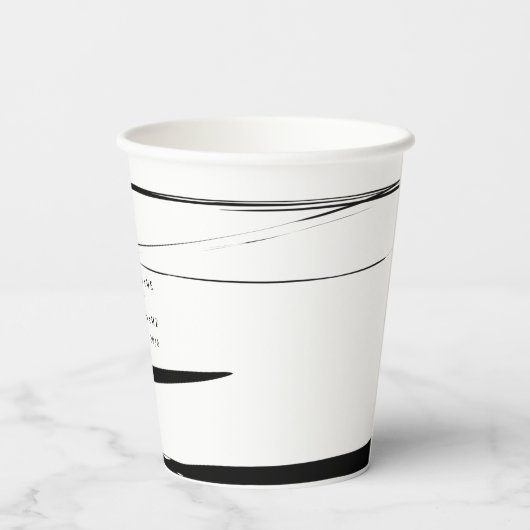 Modern zwart wit Abstracte bruiloft gunst Papieren Bekers (Achterkant)