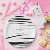 Modern zwart wit Abstracte bruiloft gunst Papieren Bordje (Feest)