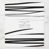 Modern zwart wit Abstracte bruiloft gunst Wijn Etiket (Enkel label)