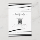 Modern zwart wit Abstracte bruiloft Informatiekaartje (Voorkant)