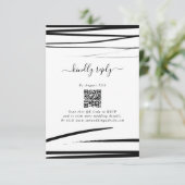 Modern zwart wit Abstracte bruiloft Informatiekaartje (Staand voorkant)